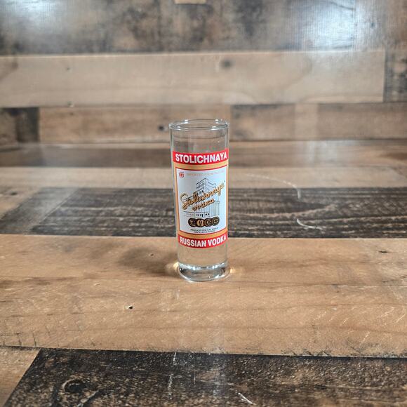 & Other Storiesstolichnaya Other - Stolichnaya Russian Vodka Double Glass 4 1/4” High Weighted Red White Gold Logo